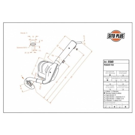 Marmitta Sitoplus 0560 per Peugeot Fox - ricambio scarico