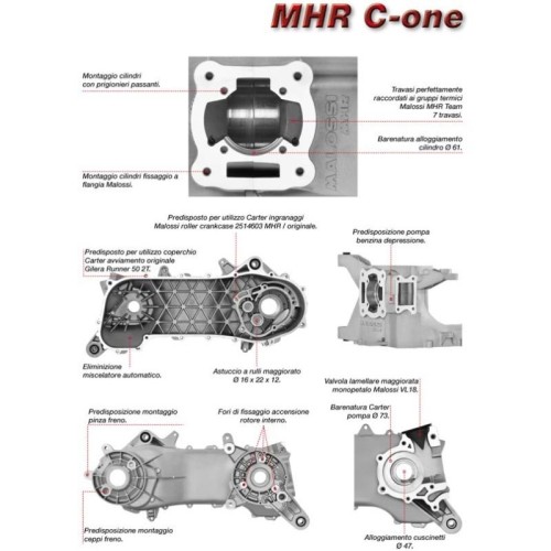 Carter Motore Completo Malossi 5715844 per Piaggio NRG MC3
