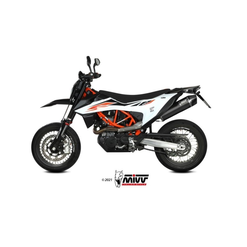 Terminale di Scarico Marmitta STR1 Nero Mivv per KTM 690