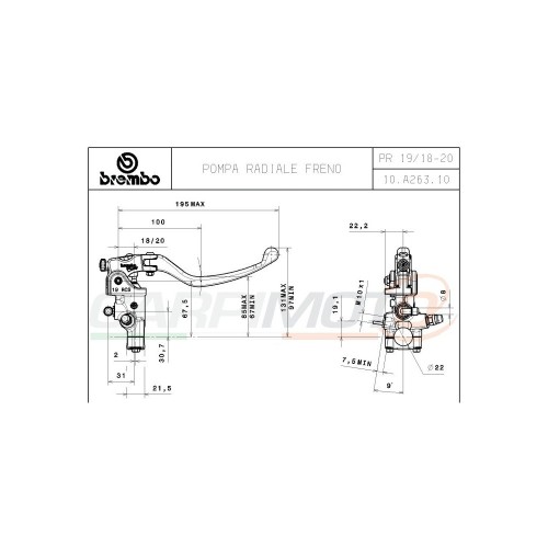110A26310 BREMBO 110A26310 per Pompa radiale senza
