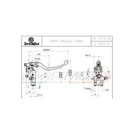 110A26310 BREMBO 110A26310 per Pompa radiale senza