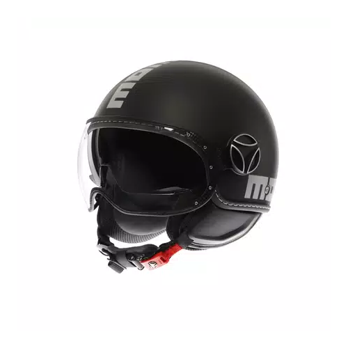 Casco MOMO Design FGTR EVO Mono Nero opaco / silver E2206