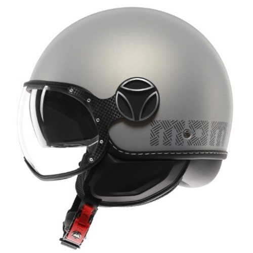 Casco MOMO Design FGTR EVO Mono Grigio opaco / ceruleo argento E2206
