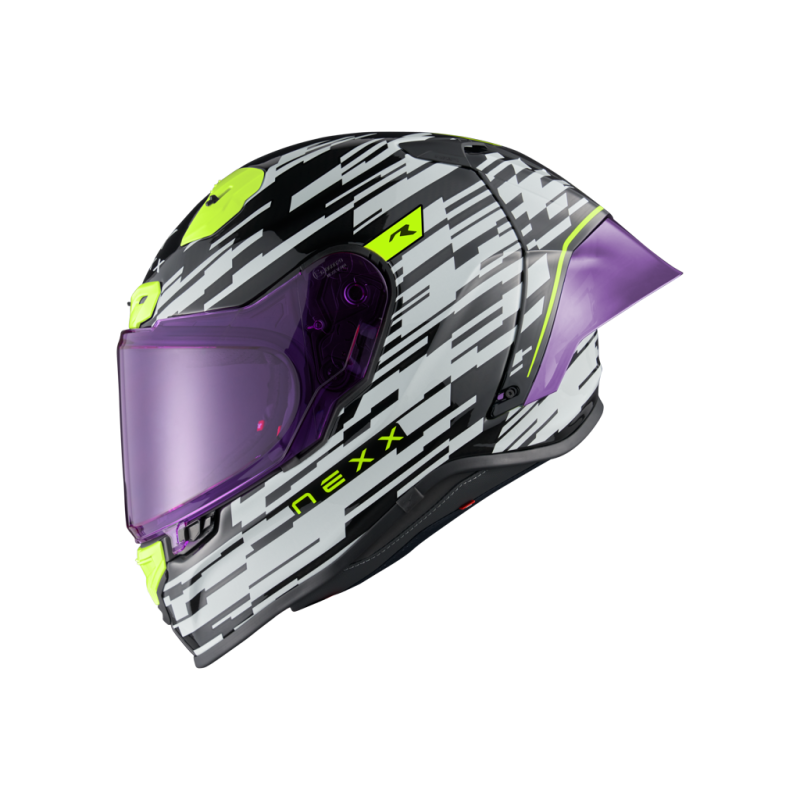 Casco Integrale NEXX X.R3R Glitch Racer White Neon ECE 22.06