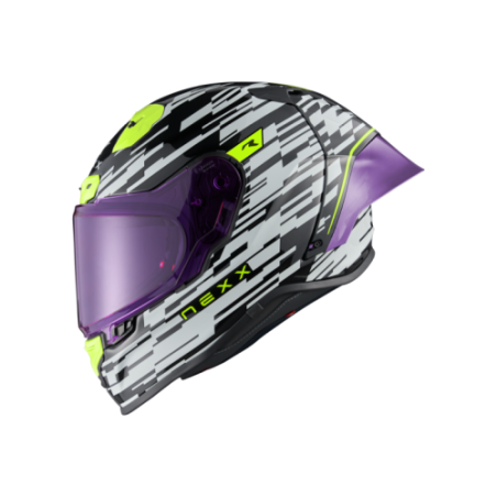 Casco Integrale NEXX X.R3R Glitch Racer White Neon ECE 22.06