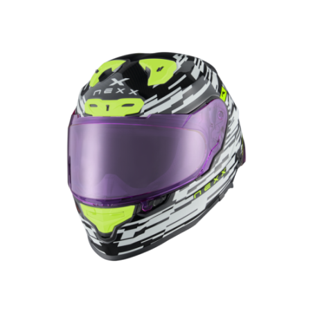 Casco Integrale NEXX X.R3R Glitch Racer White Neon ECE 22.06