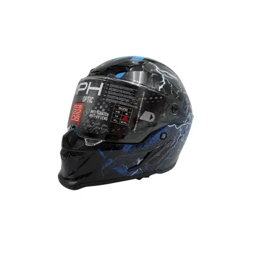 Casco integrale MPH Blade Zeus Nero lucido/Blu ECE 22.06 - immagine prodotto 2