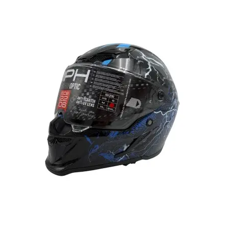 Casco integrale MPH Blade Zeus Nero lucido/Blu ECE 22.06 - immagine prodotto 2