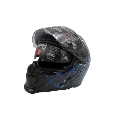 Casco integrale MPH Blade Zeus Nero lucido/Blu ECE 22.06 - immagine prodotto 3