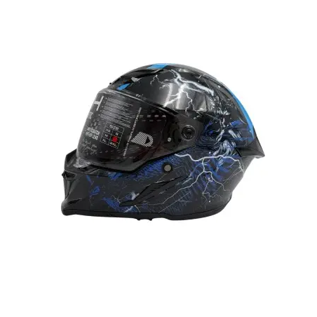 Casco integrale MPH Blade Zeus Nero lucido/Blu ECE 22.06 - immagine prodotto 4