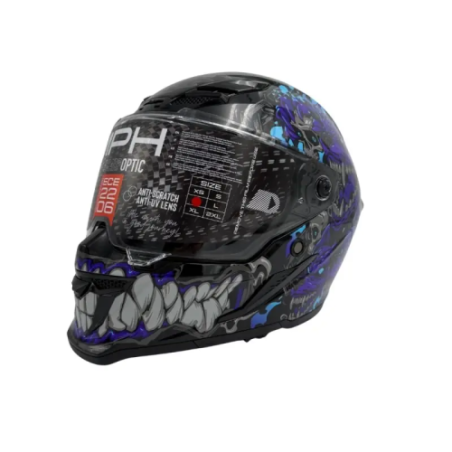 Casco integrale MPH Blade Gate Keeper Nero lucido/Blu/Viola ECE 22.06 - immagine prodotto 1