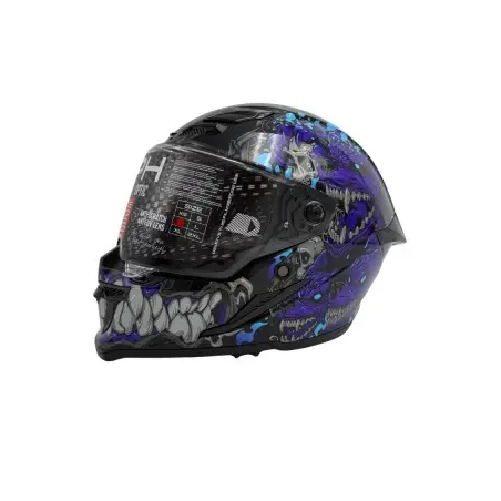 Casco integrale MPH Blade Gate Keeper Nero lucido/Blu/Viola ECE 22.06 - immagine prodotto 2