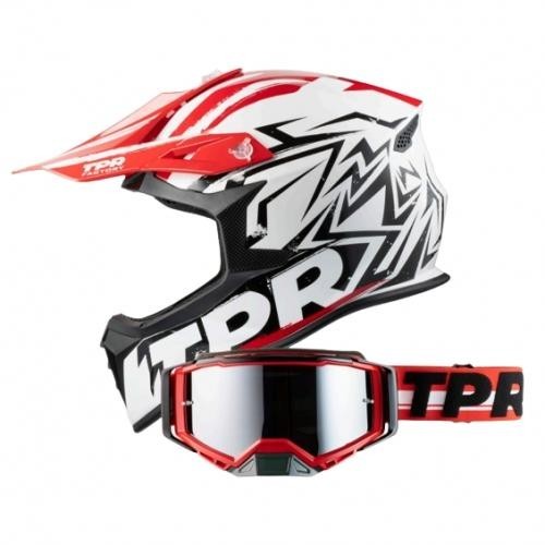 Casco enduro MPH Jumper Tpr Factory Bianco/Nero/Rosso ECE 22.06 - immagine prodotto 1