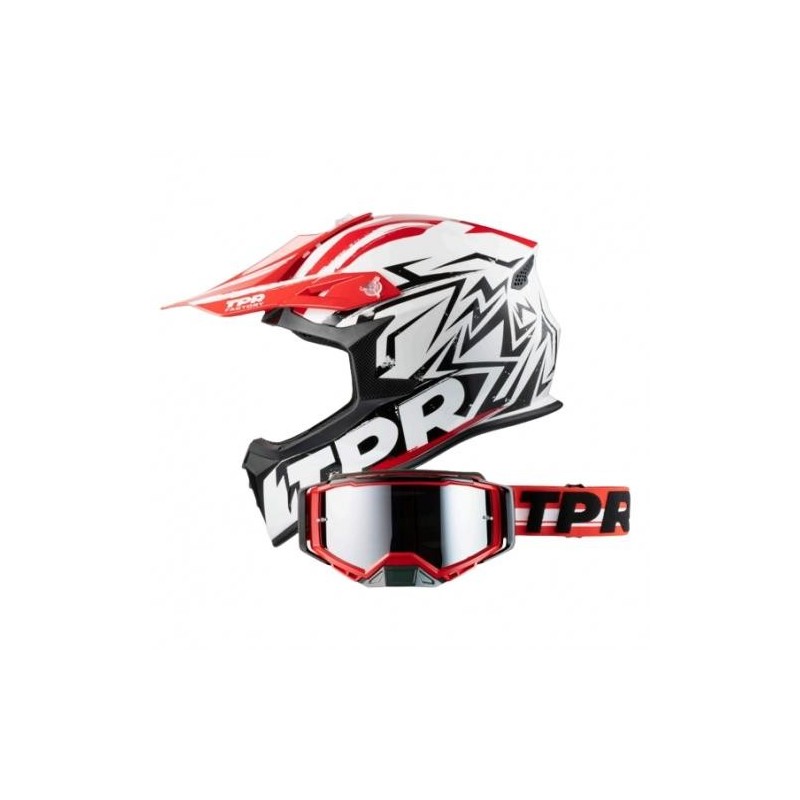 Casco enduro MPH Jumper Tpr Factory Bianco/Nero/Rosso ECE 22.06 - immagine prodotto 1