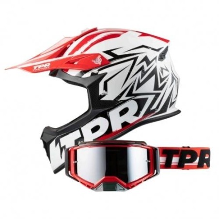 Casco enduro MPH Jumper Tpr Factory Bianco/Nero/Rosso ECE 22.06 - immagine prodotto 1