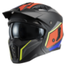 Casco jet trasformabile MPH Harrier Cuby Nero opaco/Rosso/Blu ECE 22.06 - immagine prodotto 1