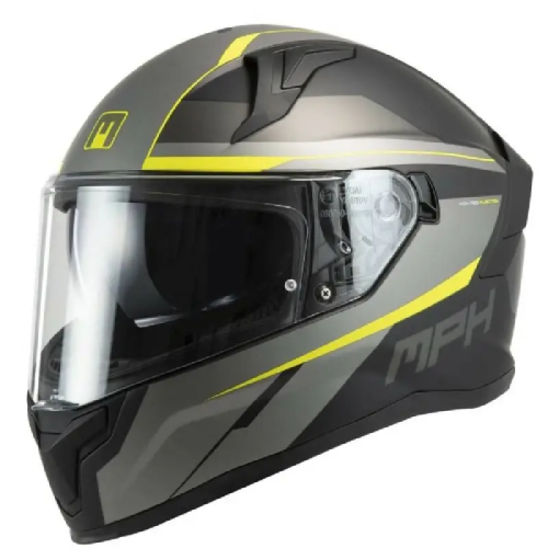 Casco integrale MPH Tiger Tiger Stream Nero opaco/Grigio/Giallo ECE 22.06 - immagine prodotto 1