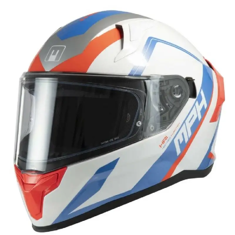 Casco integrale MPH Tiger Tiger Plumb Bianco/Blu/Rosso ECE 22.06 - immagine prodotto 1