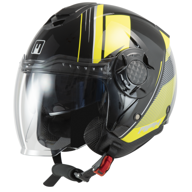 Casco jet MPH DJ Graphic Nero/Giallo/Grigio ECE 22.06 - immagine prodotto 1