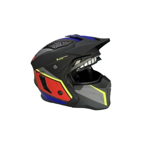 Casco jet trasformabile MPH Harrier Cuby Nero opaco/Rosso/Blu ECE 22.0