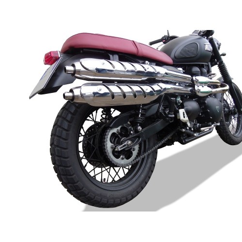 Scarico GPR Deeptone Inox per Triumph Scrambler 900 dal 2006 al 2014 omologato