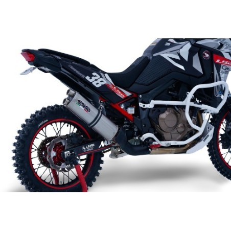 Scarico GPR Dual Inox per Honda Crf 1100 L Africa Twin dal 2020 al 2024 omologato