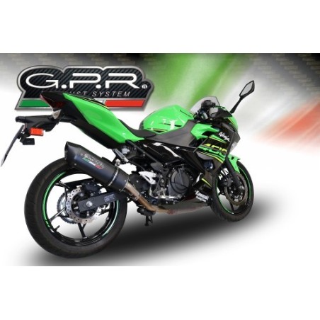 Scarico GPR Furore Evo4 Nero per Kawasaki Ninja 500 dal 2023 al 2025 omologato