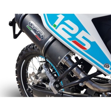 Scarico GPR Furore Evo4 Nero per Malaguti Xtm 125 Enduro dal 2018 al 2020 omologato