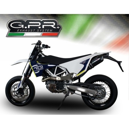 Scarico GPR Furore Nero per Husqvarna Supermoto 701 dal 2015 al 2016 omologato
