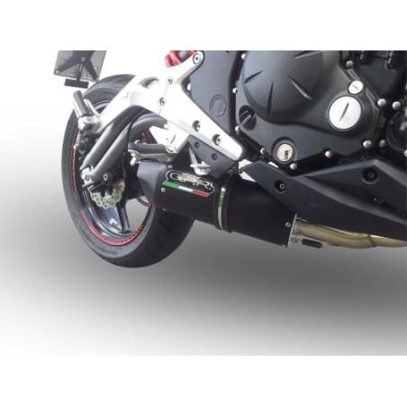 Scarico GPR Furore Nero per Kawasaki Er 6 N - F dal 2012 al 2016 omologato
