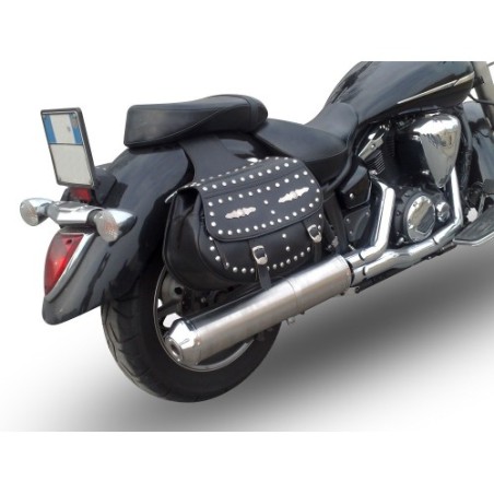 Scarico GPR Inox Oval Bomb per YAMAHA Xvs 1300 Midnight Star dal 2006 al 2014 omologato