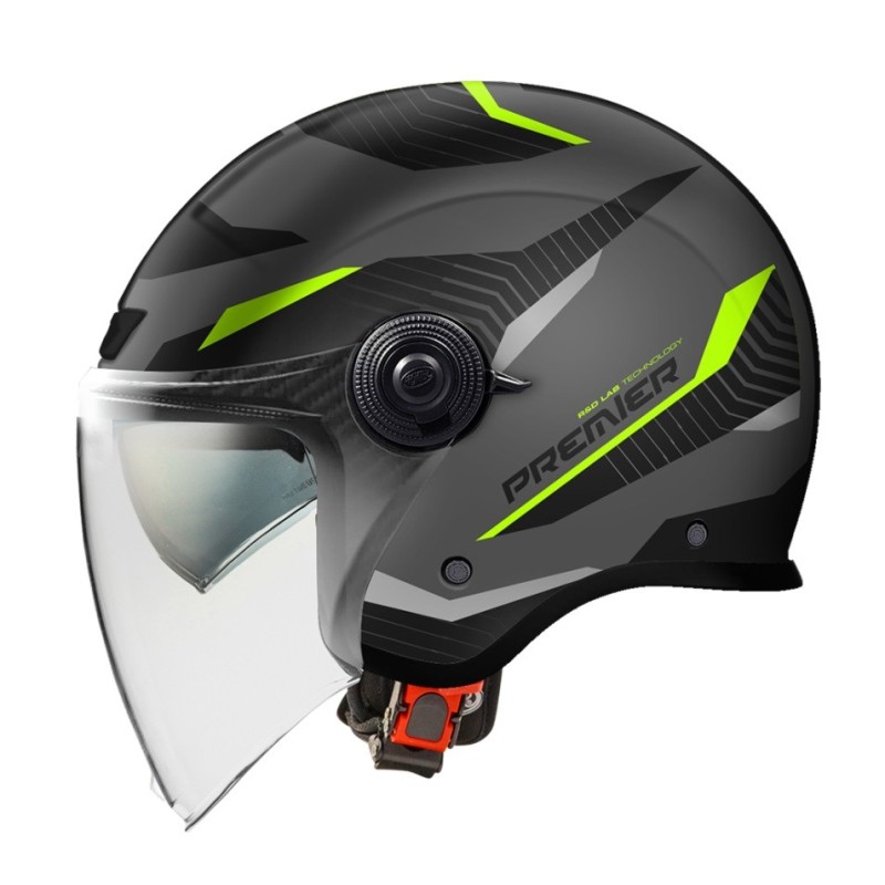 Casco Jet Premier City Fly Evo Grafica FA Grafica Y17 Nero Opaco | Motorsportstore
