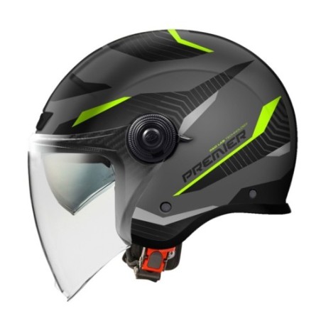 Casco Jet Premier City Fly Evo Grafica FA Grafica Y17 Nero Opaco | Motorsportstore