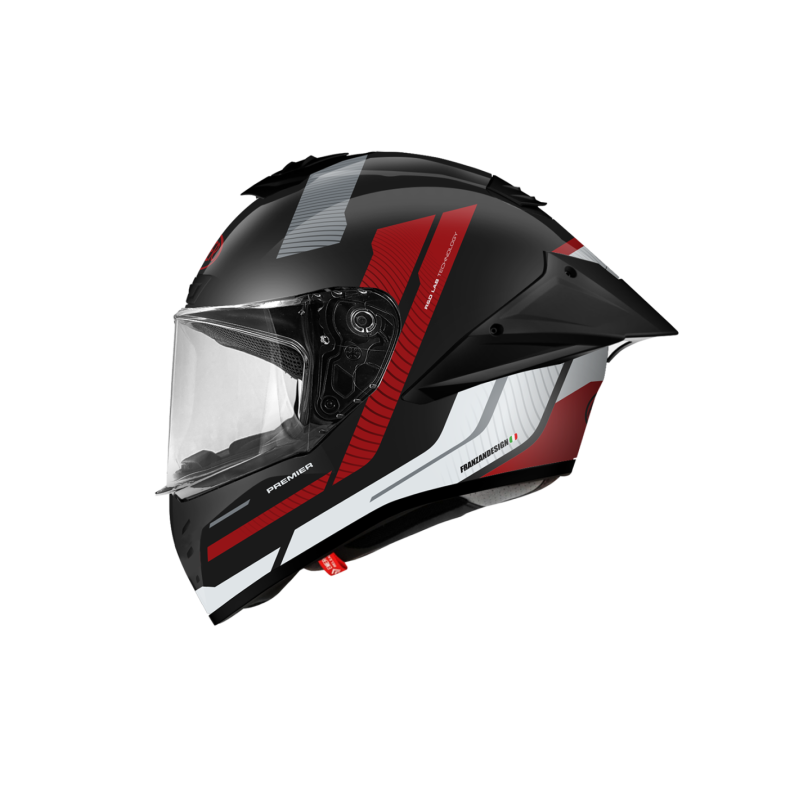 Casco Integrale Premier Monza Evo Grafica KS Bianco Rosso Nero Opaco | Motorsportstore