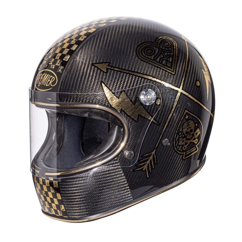 Casco Integrale Premier Trophy Carbonio Nx Oro Cromato | Motorsportstore