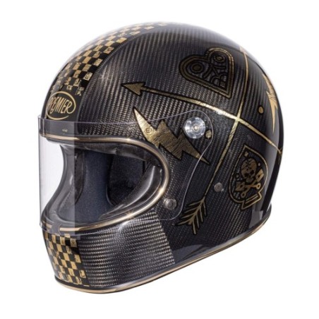 Casco Integrale Premier Trophy Carbonio Nx Oro Cromato | Motorsportstore