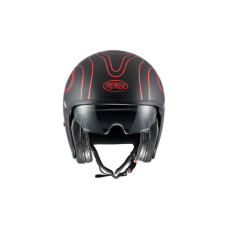 Casco Jet Premier Vintage Grafica FR Rosso Cromato | Motorsportstore