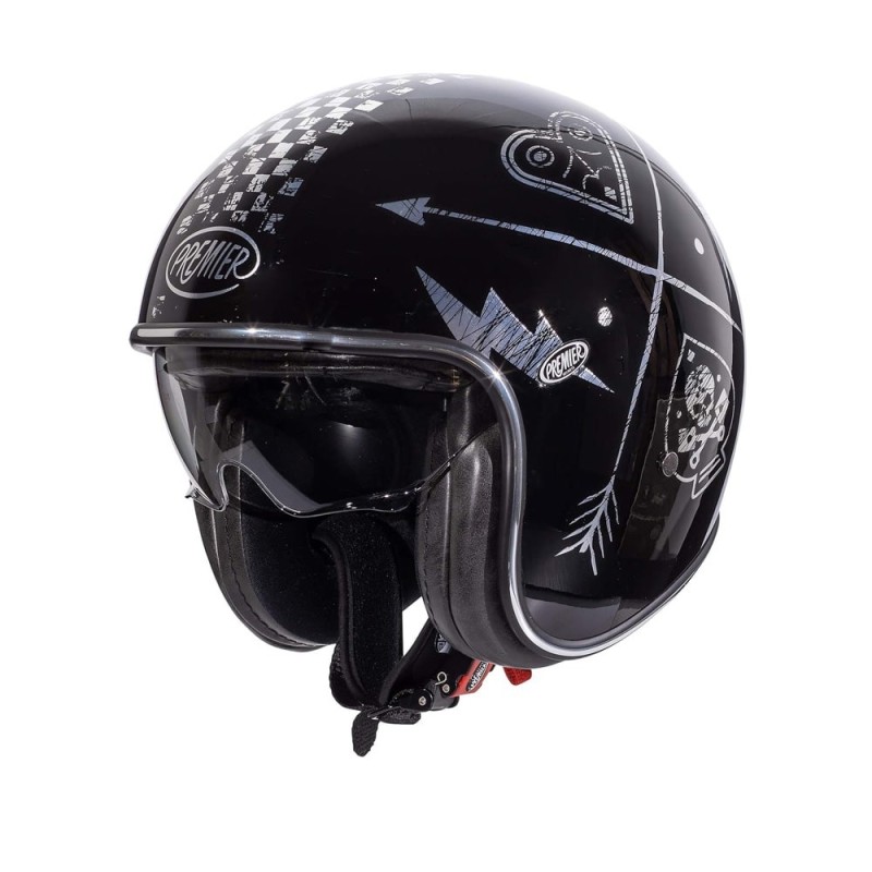 Casco Jet Premier Vintage Nx Argento Cromato | Motorsportstore