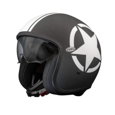 Casco Jet Premier Vintage Grafica STAR Nero Opaco | Motorsportstore
