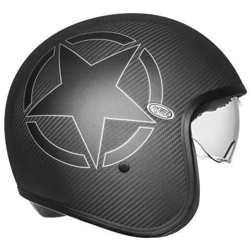 Casco Jet Premier Vintage Grafica STAR Carbonio Nero Opaco | Motorsportstore