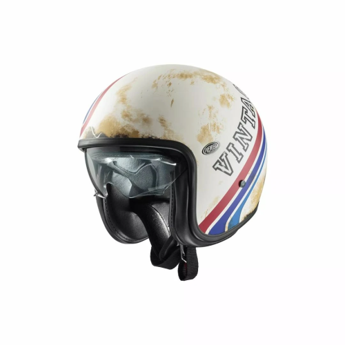 Casco Jet Premier Vintage Grafica BTR Bianco Nero Opaco | Motorsportstore