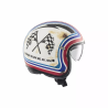 Casco Jet Premier Vintage Grafica BTR Bianco Nero Opaco | Motorsportstore