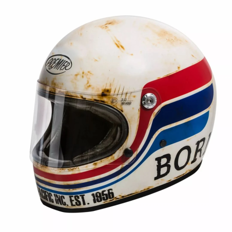 Casco Integrale Premier Trophy Grafica BTR Bianco Nero Opaco | Motorsportstore