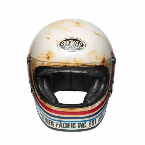 Casco Integrale Premier Trophy Grafica BTR Bianco Nero Opaco | Motorsportstore