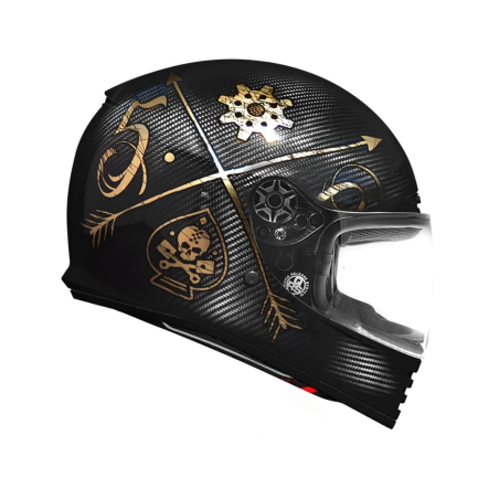 Casco Integrale Premier Thunder Carbonio Nx Oro Cromato | Motorsportstore