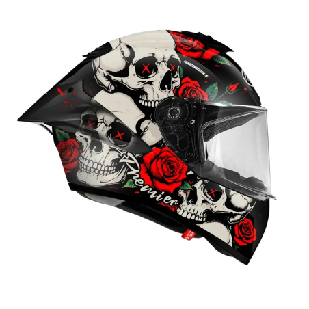 Casco Integrale Premier Monza Evo Grafica RO Bianco Rosso Nero Opaco | Motorsportstore