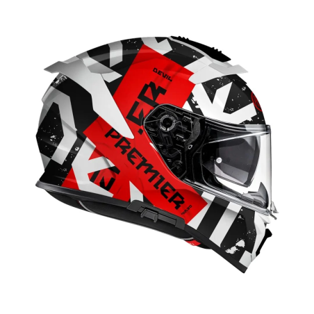 Casco Integrale Premier Devil Grafica TP Bianco Rosso Nero Opaco | Motorsportstore