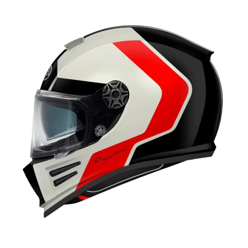 Casco Integrale Premier Commander Grafica GP Bianco Rosso Nero Opaco | Motorsportstore