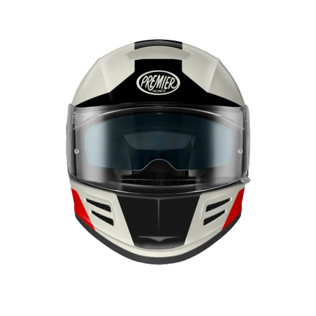 Casco Integrale Premier Commander Grafica GP Bianco Rosso Nero Opaco | Motorsportstore