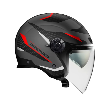 Casco Jet Premier City Fly Evo Grafica FA Nero Titanio Nero Opaco | Motorsportstore